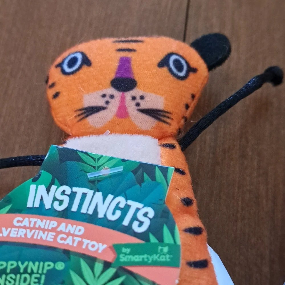 Cat Toys Tiger Cat With Cat Nip and Blue Pom Pom Ball/BUNDLE ONLY
